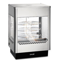Lincat Pizza-Warmhoudvitrine | RVS | 3 Niveaus (Roterend) | 72°C/95°C | 1.5kW (230V) | 562x562x783(h)mm 