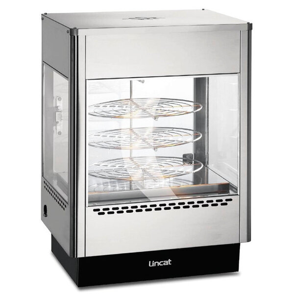 Pizza-Warmhoudvitrine | RVS | 3 Niveaus (Roterend) | 72°C/95°C | 1.5kW (230V) | 562x562x783(h)mm
