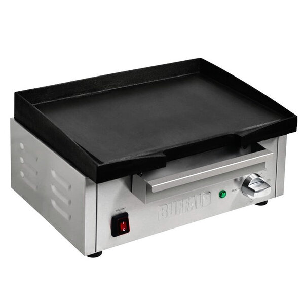 Bak-/Grillplaat | Elektrisch | Glad Oppervlak 385x280mm (Gietijzer) | 97°C/298°C | 1.8kW (230V) | 440x365x230(h)mm