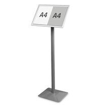 Luxus Menustandaard | PREMIUM | Grijs | Kliklijst (A3) | Draaibaar | 340x300x1210(h)mm