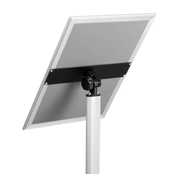 Menustandaard | PREMIUM | Zilvergrijs | Kliklijst (A3) | Kantelbaar | 340x300x1210(h)mm