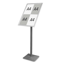 Luxus Menustandaard | PREMIUM | Grijs | Kliklijst (A2) | Draaibaar | 340x300x1310(h)mm