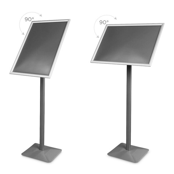 Menustandaard | PREMIUM | Zwart | Kliklijst (A2) | Draaibaar | 340x300x1310(h)mm