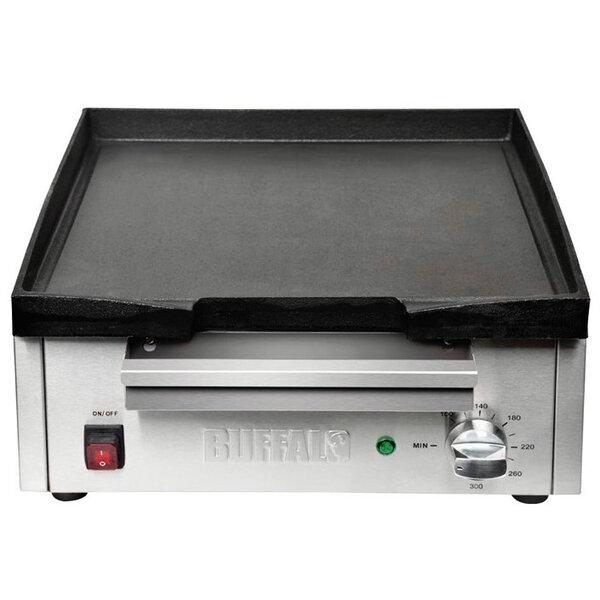 Bak-/Grillplaat | Elektrisch | Glad Oppervlak 385x380mm (Gietijzer) | 97°C/298°C | 2.8kW (230V) | 440x465x230(h)mm