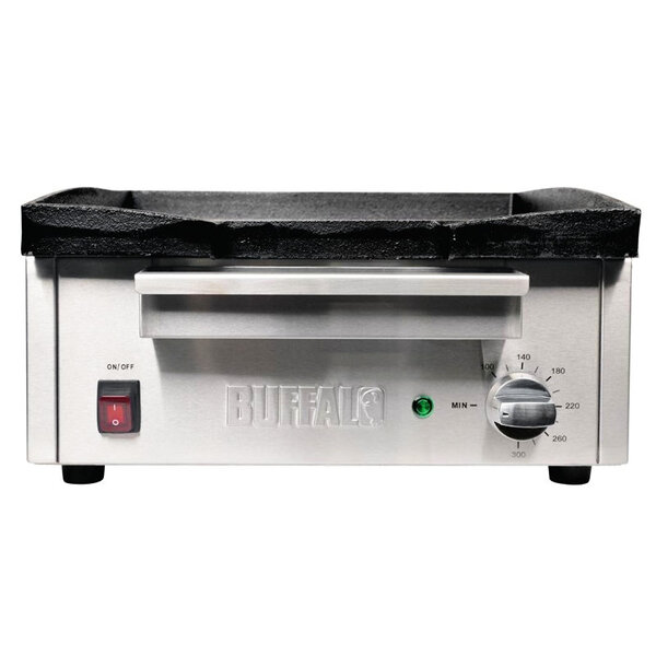 Bak-/Grillplaat | Elektrisch | Glad Oppervlak 385x380mm (Gietijzer) | 97°C/298°C | 2.8kW (230V) | 440x465x230(h)mm