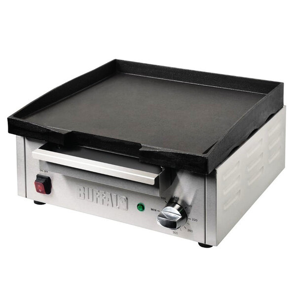 Bak-/Grillplaat | Elektrisch | Glad Oppervlak 385x380mm (Gietijzer) | 97°C/298°C | 2.8kW (230V) | 440x465x230(h)mm