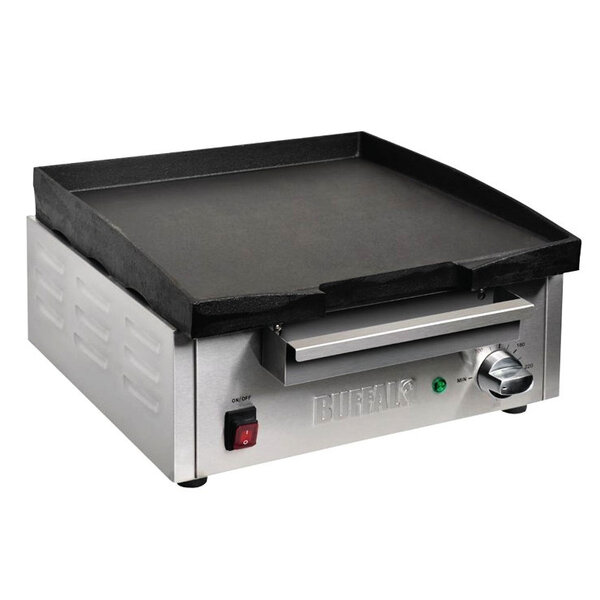 Bak-/Grillplaat | Elektrisch | Glad Oppervlak 385x380mm (Gietijzer) | 97°C/298°C | 2.8kW (230V) | 440x465x230(h)mm