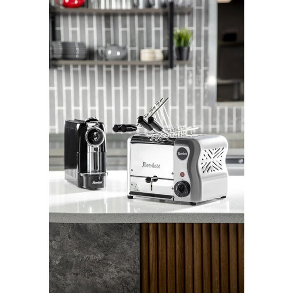 Broodrooster/Tosti-Apparaat | ESPRIT | RVS | 2 Sleuven | 1kW (230V) | Incl. Tostiklemmen | 288x237x207(h)mm