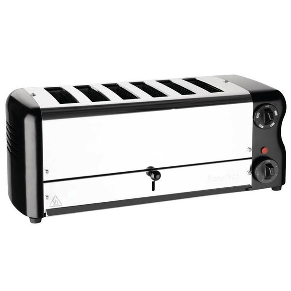 Broodrooster/Tosti-Apparaat | ESPRIT | RVS/Zwart | 6 Sleuven | 2.6kW (230V) | Incl. Tostiklemmen | 508x237x207(h)mm