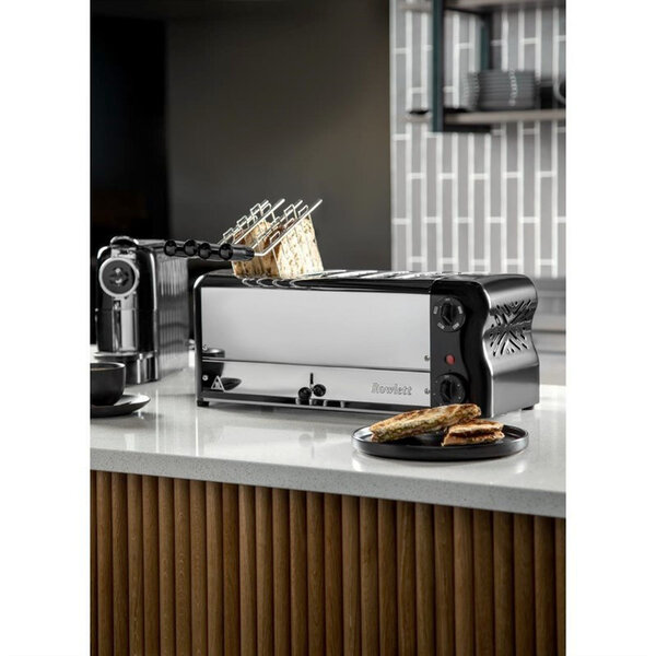 Broodrooster/Tosti-Apparaat | ESPRIT | RVS/Zwart | 6 Sleuven | 2.6kW (230V) | Incl. Tostiklemmen | 508x237x207(h)mm