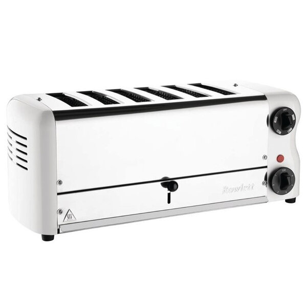 Broodrooster/Tosti-Apparaat | ESPRIT | RVS/Wit | 6 Sleuven | 2.6kW (230V) | Incl. Tostiklemmen | 508x237x207(h)mm