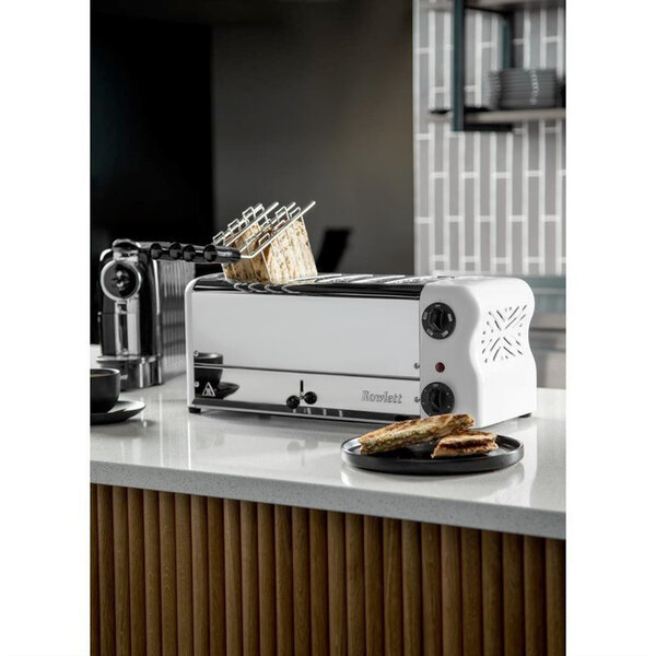 Broodrooster/Tosti-Apparaat | ESPRIT | RVS/Wit | 6 Sleuven | 2.6kW (230V) | Incl. Tostiklemmen | 508x237x207(h)mm