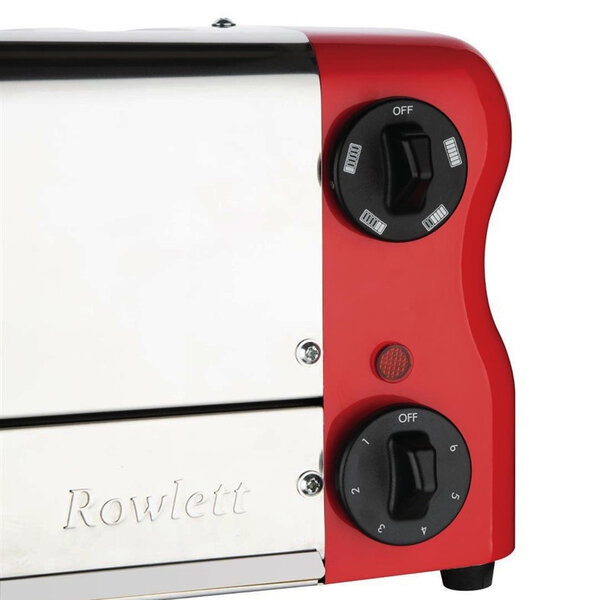Broodrooster/Tosti-Apparaat | ESPRIT | RVS/Rood | 6 Sleuven | 2.6kW (230V) | Incl. Tostiklemmen | 508x237x207(h)mm