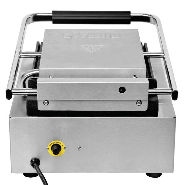 Contact-/Paninigrill | Enkel | Glad Oppervlak 210x226 (Gietijzer) | 100°C/300°C | 1.5kW (230V) | 290x395x210(h)mm