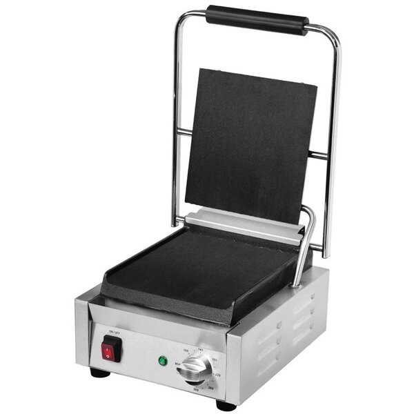 Contact-/Paninigrill | Enkel | Glad Oppervlak 210x226 (Gietijzer) | 100°C/300°C | 1.5kW (230V) | 290x395x210(h)mm