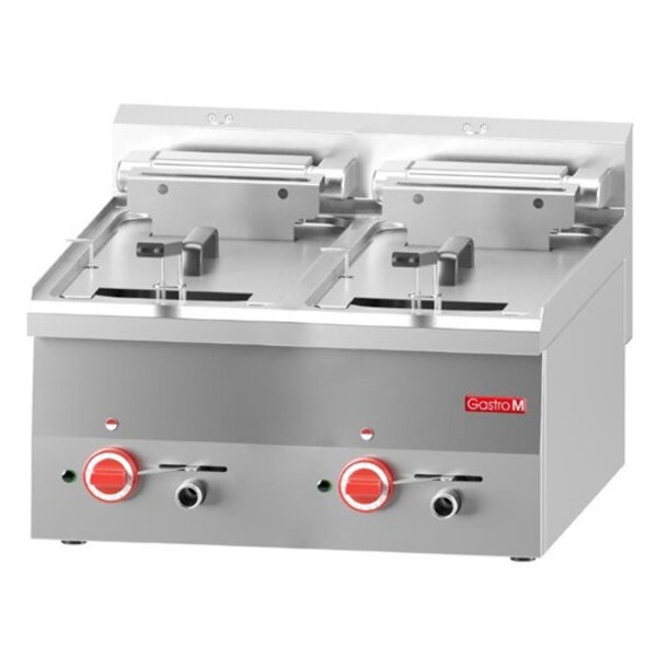 Friteuse | Elektrisch | 10+10L | 100°C/180°C | 15kW (400V) | Aftapkranen | 600x600x280(h)mm