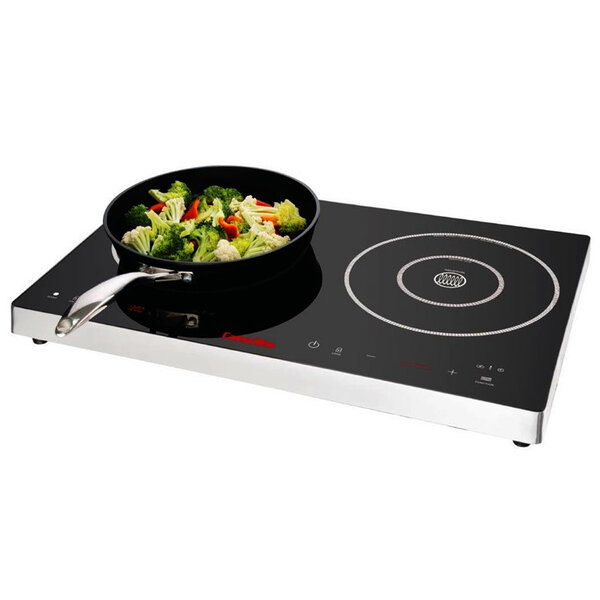 Inductiekookplaat | 2 Kookpunten | 60°C/240°C | 3kW (230V) | Touchbediening | 608x370x56(h)mm