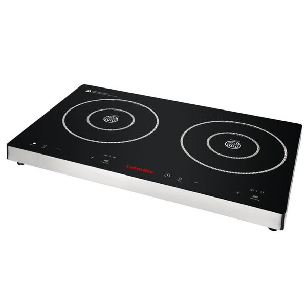 Inductiekookplaat | 2 Kookpunten | 60°C/240°C | 3kW (230V) | Touchbediening | 608x370x56(h)mm