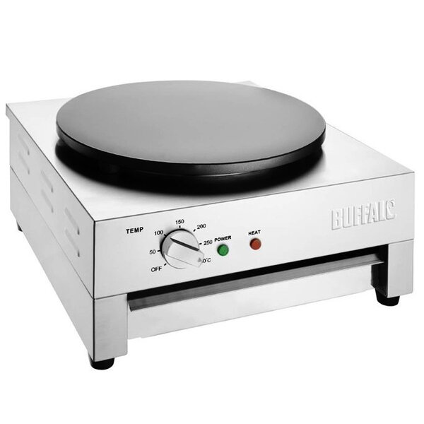 Crêpes Bakplaat | Elektrisch | Oppervlak Ø400 (RVS) | 3kW (230V) | 450x470x220(h)mm