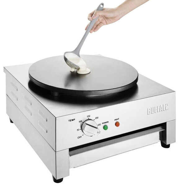 Crêpes Bakplaat | Elektrisch | Oppervlak Ø400 (RVS) | 3kW (230V) | 450x470x220(h)mm