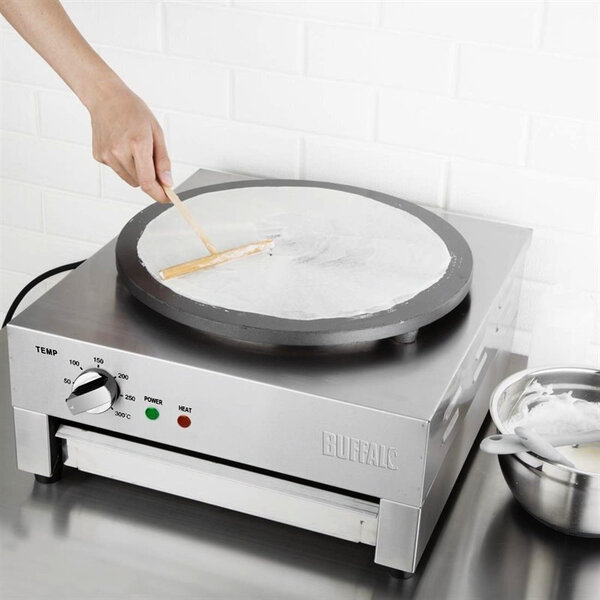 Crêpes Bakplaat | Elektrisch | Oppervlak Ø400 (RVS) | 3kW (230V) | 450x470x220(h)mm