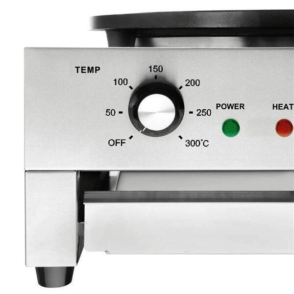 Crêpes Bakplaat | Elektrisch | Oppervlak Ø400 (RVS) | 3kW (230V) | 450x470x220(h)mm