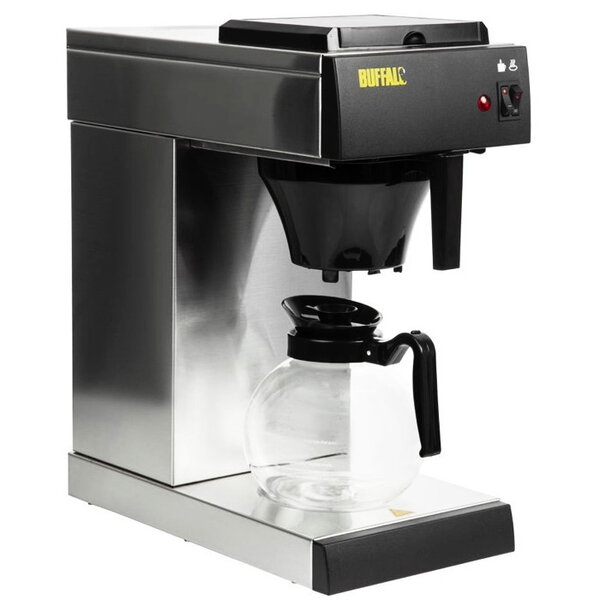 Koffiezetapparaat | RVS | Enkel | 2L | Warmhoudfunctie | Incl. Glazen Kan | 2kW (230V) | 215x400x460(h)mm