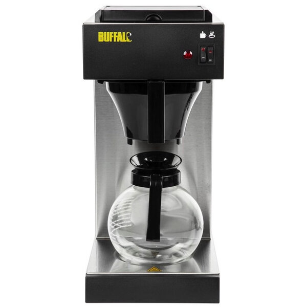 Koffiezetapparaat | RVS | Enkel | 2L | Warmhoudfunctie | Incl. Glazen Kan | 2kW (230V) | 215x400x460(h)mm