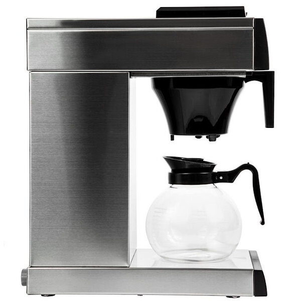 Koffiezetapparaat | RVS | Enkel | 2L | Warmhoudfunctie | Incl. Glazen Kan | 2kW (230V) | 215x400x460(h)mm
