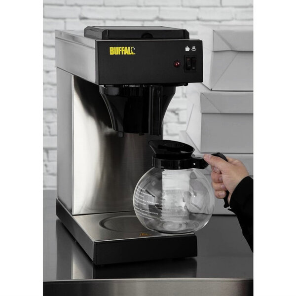Koffiezetapparaat | RVS | Enkel | 2L | Warmhoudfunctie | Incl. Glazen Kan | 2kW (230V) | 215x400x460(h)mm