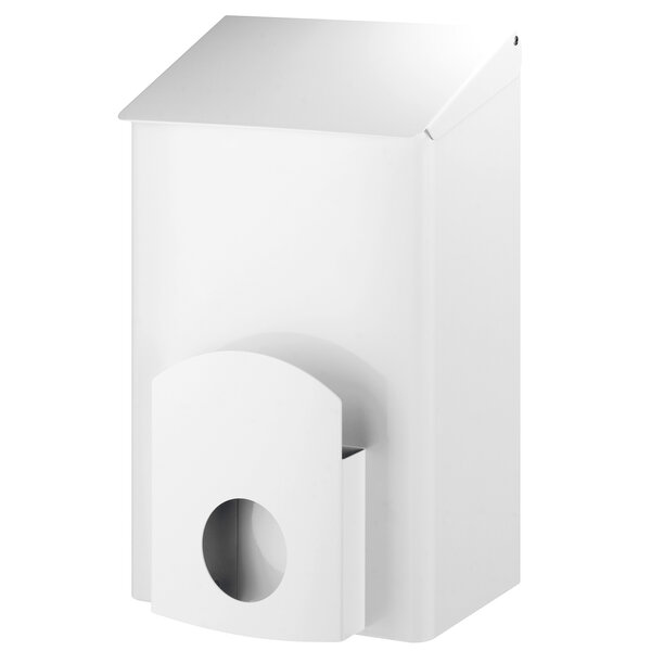 Wandafvalbak + Hygiënezakjesdispenser | RVS (Wit) | 7L | Klapdeksel | 217x141x348(h)mm