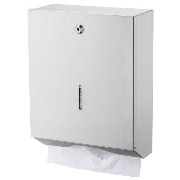 Handdoekdispenser | BasicLine | RVS | Papieren Handdoeken | Wandmontage | 265x120x345(h)mm