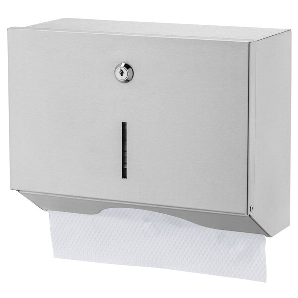 Handdoekdispenser | BasicLine | RVS | Papieren Handdoeken | Wandmontage | 265x121x206(h)mm