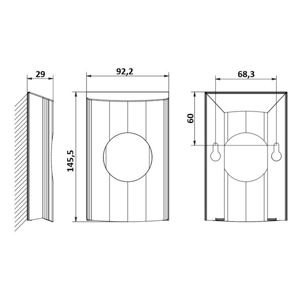 Hygiënezakjesdispenser | WINGS | RVS | Wandmontage | Anti-Fingerprint | 92x29x144(h)mm