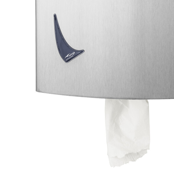 Centerfeeddispenser | WINGS | RVS | Midi-Rol (Ø220mm) | Wandmontage | Anti-Fingerprint | 230x230x370(h)mm
