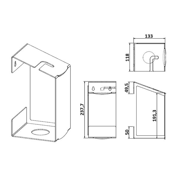 Toiletborstelhouder | WINGS | RVS | Incl. Borstel | Wandmontage | Anti-Fingerprint | 118x138x242(h)mm
