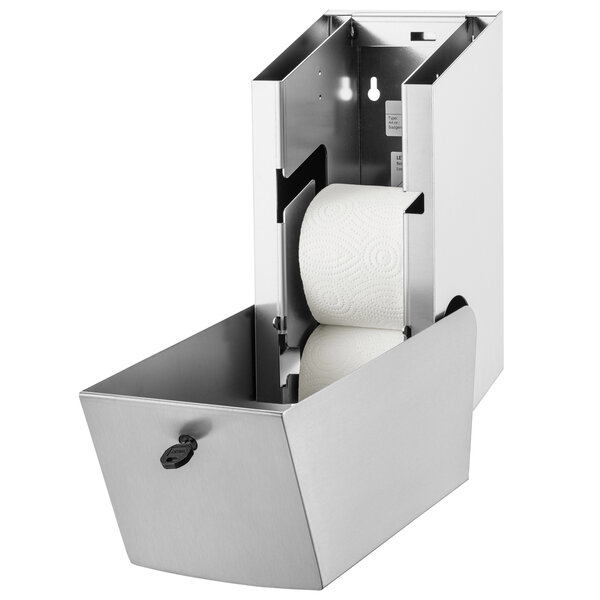 Toiletrolhouder | WINGS | RVS | 2 Rollen (Auto-Wisseling) | Wandmontage | Anti-Fingerprint | 165x165x346(h)mm