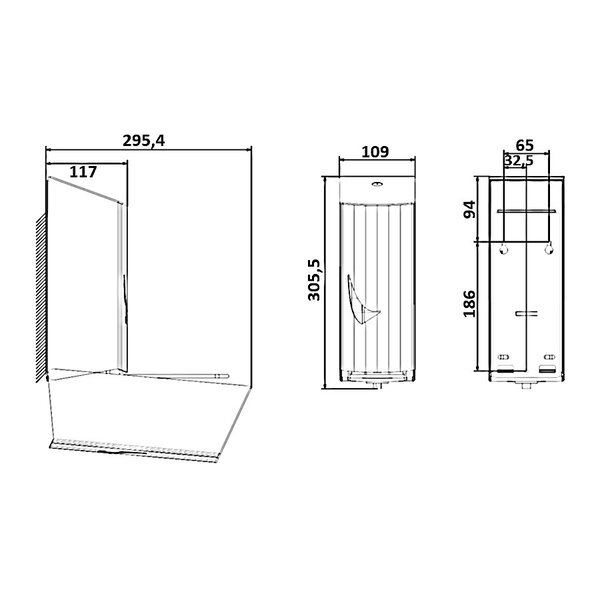 Zeepdispenser | WINGS | RVS | Vloeibare Zeep (900ml) | Dosering 2ml | Wandmontage | Anti-Fingerprint | 108x118x290(h)mm
