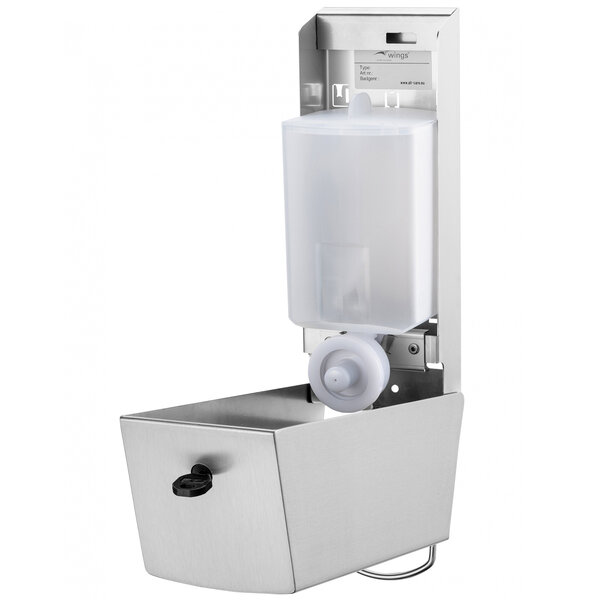 Zeepdispenser | WINGS | RVS | Foamzeep (900ml) | Dosering 0.6ml | Wandmontage | Anti-Fingerprint | 108x118x290(h)mm
