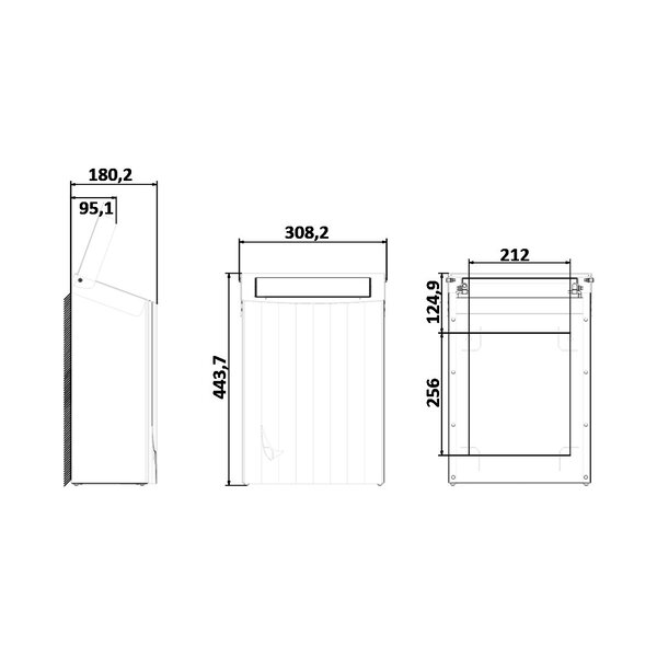 Wandafvalbak | WINGS | RVS (Geborsteld) | 20L | Duwdeksel | Anti-Fingerprint | 305x182x440(h)mm