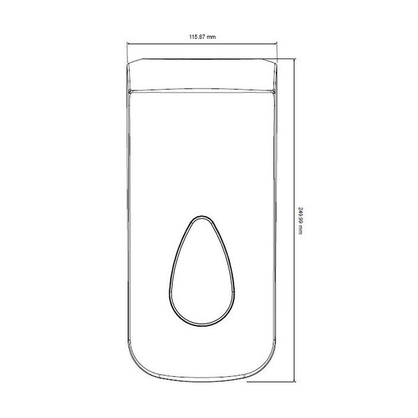Zeepdispenser | PlastiQline | Kunststof | Vloeibare Zeep (900ml) | Dosering 2ml | Wandmontage | 115x115x250(h)mm