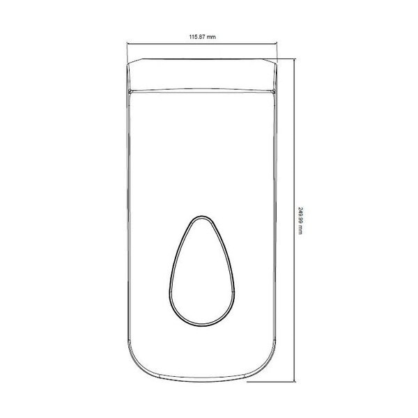 Zeepdispenser | PlastiQline | Kunststof | Foamzeep (900ml) | Dosering 0.6ml | Wandmontage | 115x115x250(h)mm