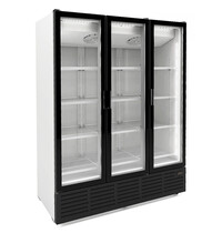 CombiSteel Koelkast | 1560L | Zwart/Wit | -1°C/+2°C | Geforceerd | Klapdeuren | Wielen | 1620x740x2077(h)mm 