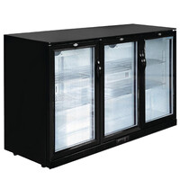 Polar Barkoelkast | G-SERIE | 320L | Zwart | +2°C/+8°C | Statisch + Ventilator | Draaideuren | 1350x520x850(h)mm