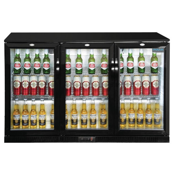 Barkoelkast | 320L | Zwart | +2°C/+8°C | Geventileerd | 0.35kW | Draaideuren | 1350x520x850(h)mm