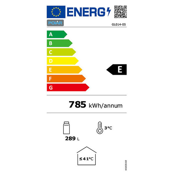 Barkoelkast | 320L | Zwart | +2°C/+8°C | Geventileerd | 0.35kW | Draaideuren | 1350x520x850(h)mm