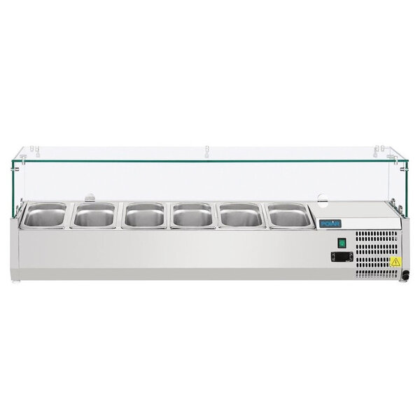 Opzetkoelvitrine | 6x 1/4 GN | +2°C/+8°C | 1400x330x435(h)mm