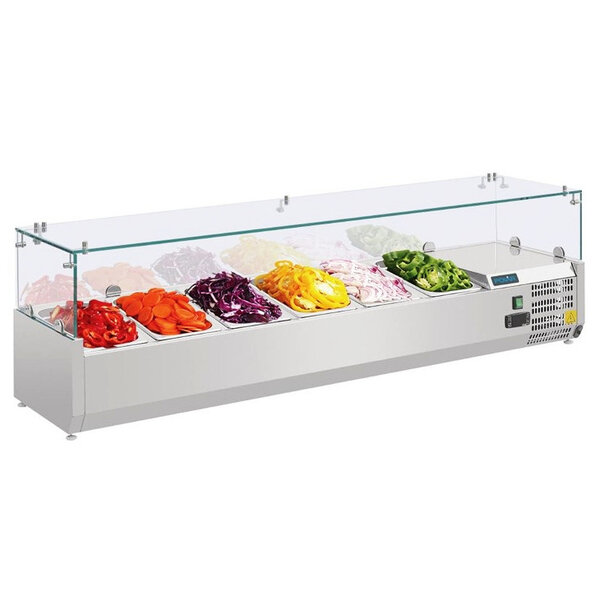 Opzetkoelvitrine | 6x 1/4 GN | +2°C/+8°C | 1400x330x435(h)mm