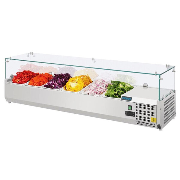 Opzetkoelvitrine | 6x 1/4 GN | +2°C/+8°C | 1400x330x435(h)mm