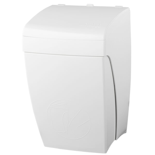 Wandafvalbak | PlastiQline | Kunststof (Wit) | 8L | Klapdeksel (Kniebediening) | 220x220x360(h)mm
